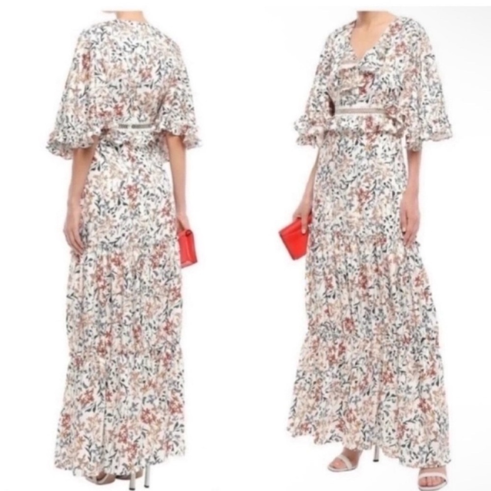 NWT Sachin + Babi Norma Floral Ruffle Maxi Gown - Picture 1 of 8